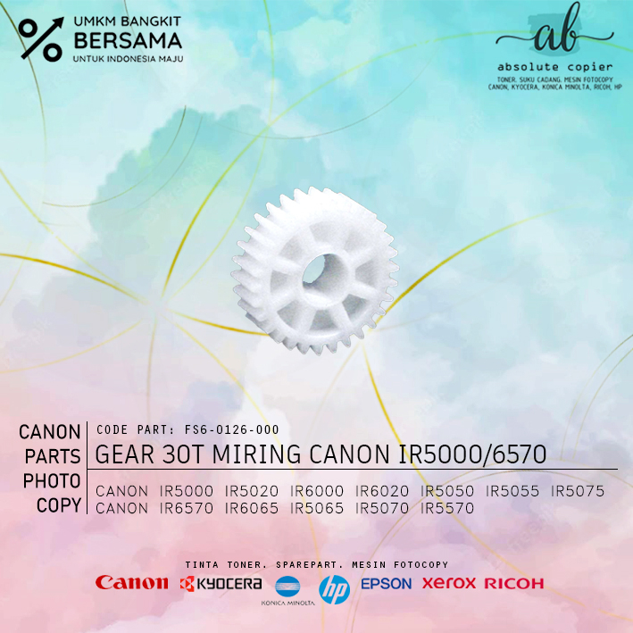 Gear 30T Miring Pulley IR 5000 6000 5020 6020 5570 5050 5055 5075 6570 6065 5070 5066 FS6-0126-000