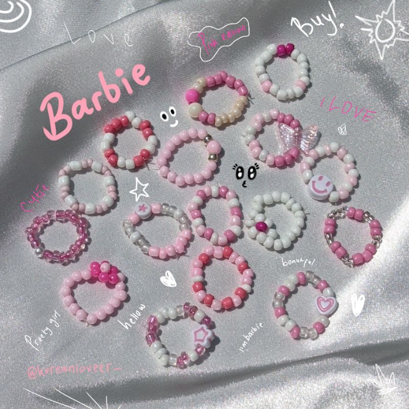 [SET CINCIN ISI 16] CINCIN BEADS MANIK PINK CINCIN KOREA PINK CINCIN WANITA CINCIN KEKINIAN