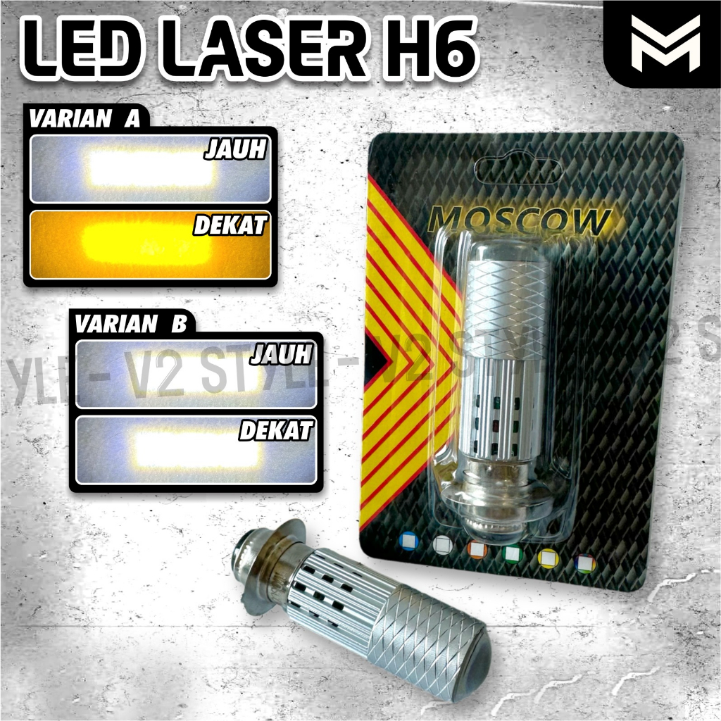LAMPU LED H6 LASER / BOHLAM DEPAN UTAMA MOTOR LED BEBEK DAN MATIC MOSCOW ORIGINAL HEADLAMP UNIVERSAL