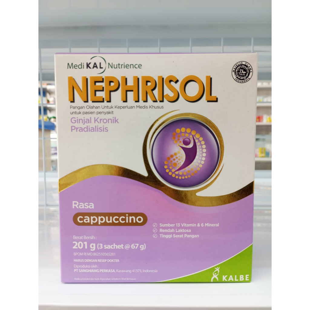 NEPHRISOL CAPPUCCINO 201 gr - SUSU KHUSUS PASIEN GINJAL PRADIALISIS