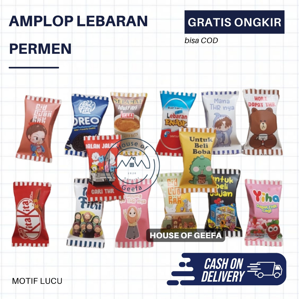

Terbaru! Amplop Lebaran Permen 1 Pack 10pcs - Amplop THR - Lebaran Idul Fitri 2024 - Angpao Ampau Angpo Ampo