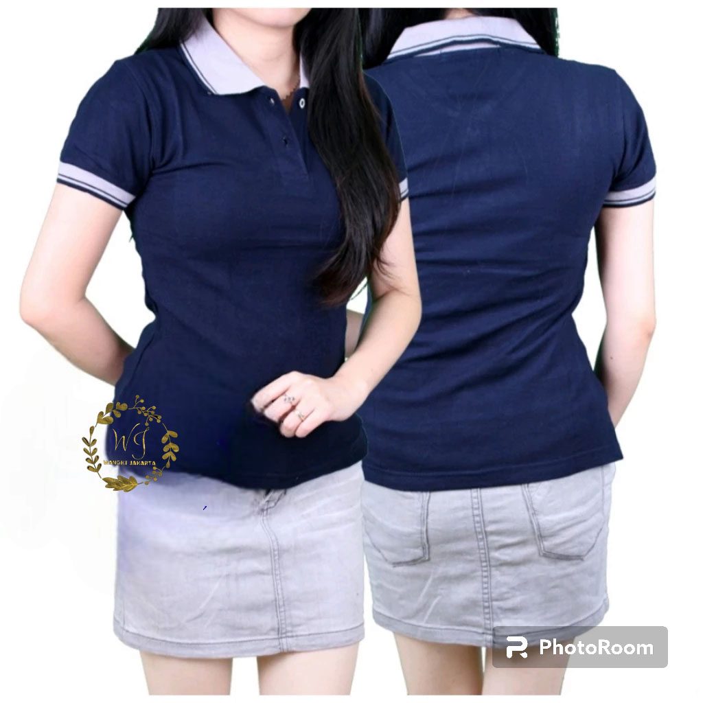 WJ - Kaos Polo Wanita / kaos Kerah wanita / Polo Shirt / Kaos Kerah Kombinasi