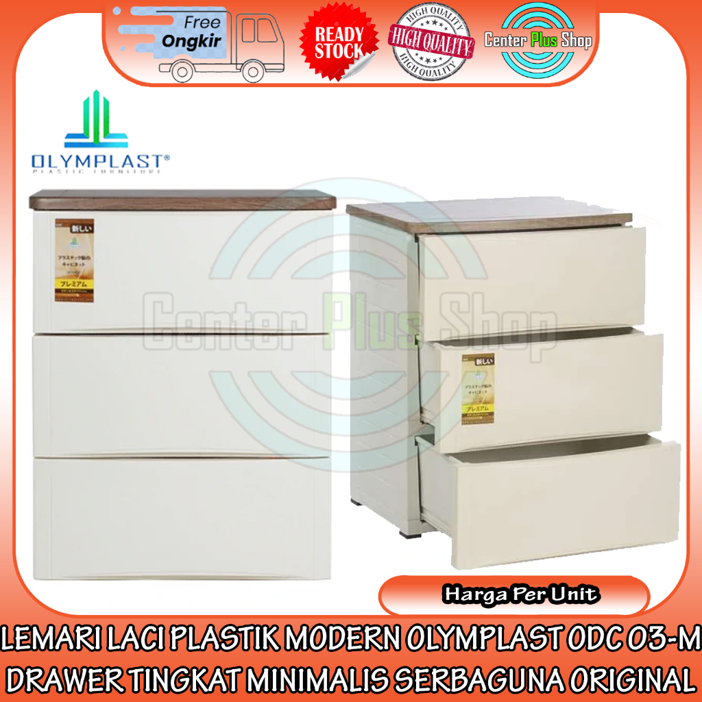 [INSTANT] LEMARI LACI PLASTIK MODERN OLYMPLAST ODC 03-M DRAWER CABINET SERBA GUNA 3 SUSUN LACI BESAR