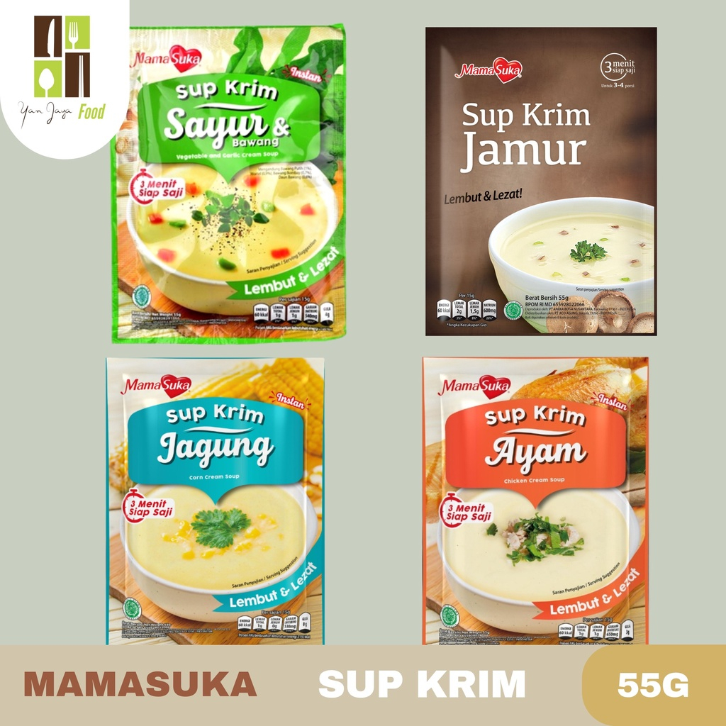 

Mamasuka Sup Krim 55g [Sayur&Bawang/Jamur/Jagung/Ayam/Daging Sapi]