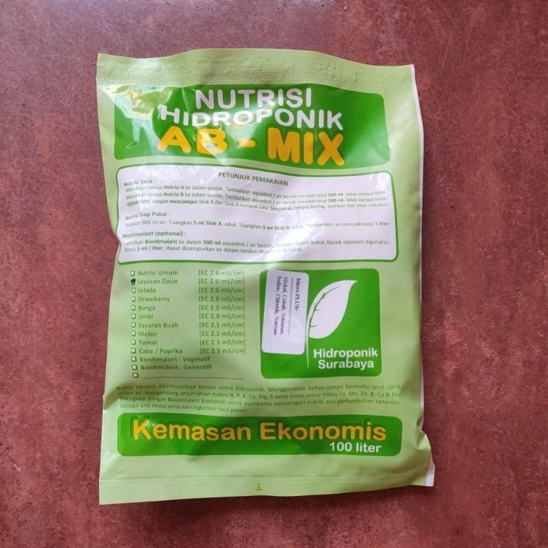Nutrisi hidroponik ab mix Sayuran daun Buah 500ml - Hidroponik Surabaya