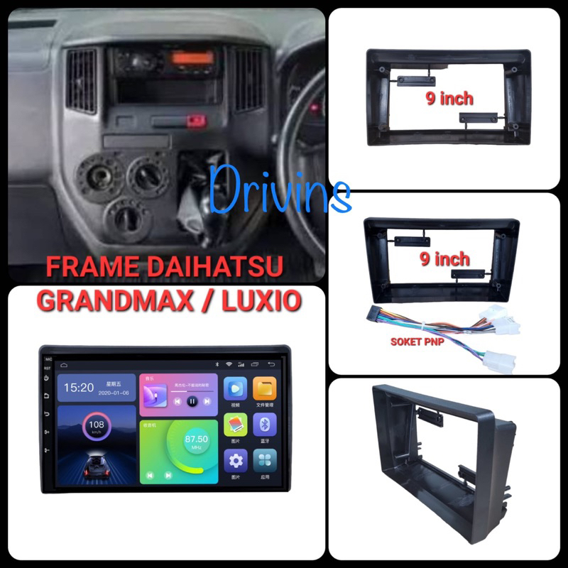 Frame Head Unit Double Din Android Daihatsu Grandmax / Luxio 9 Inch