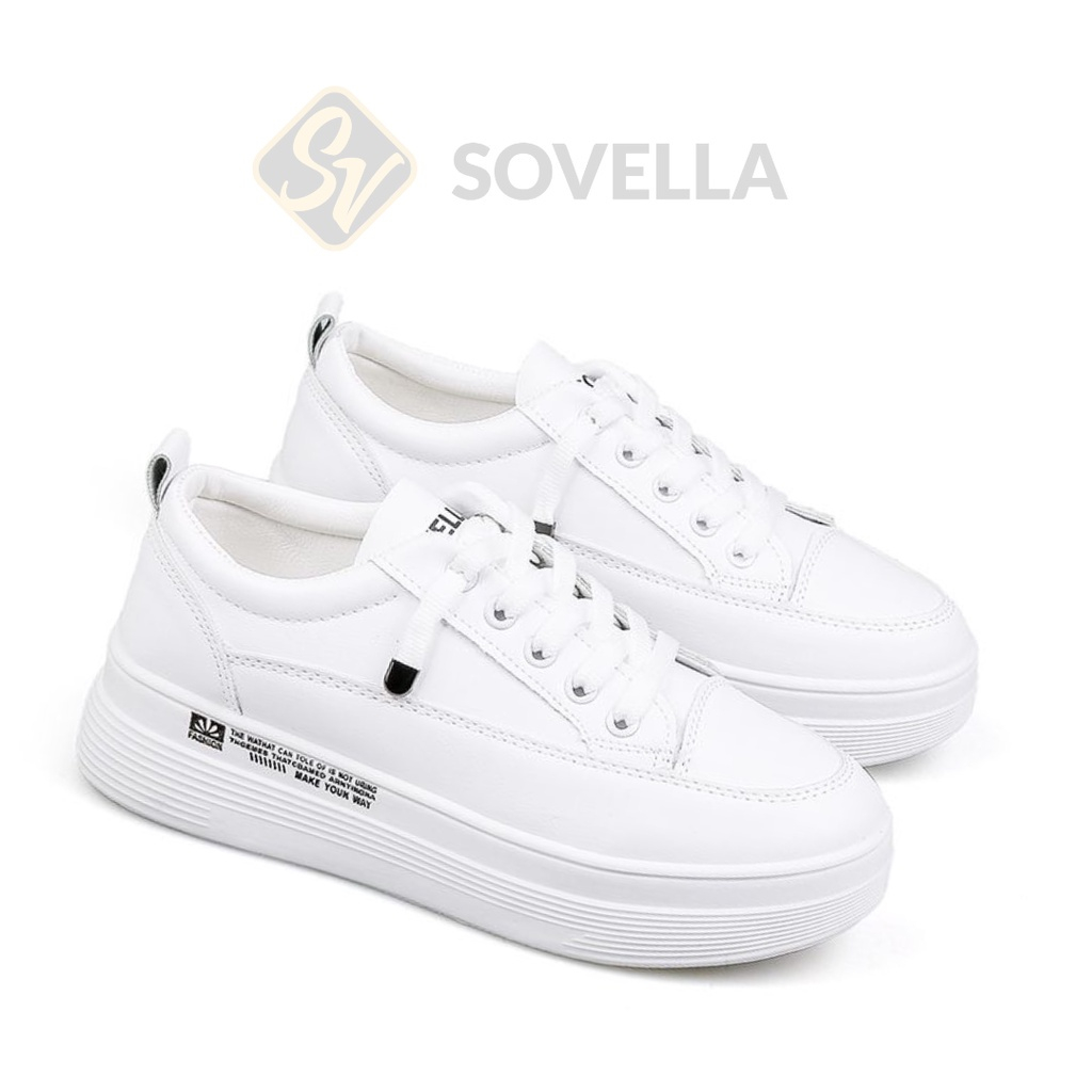 SOVELLA Alexa Sepatu Sneakers Olahraga Sport Kets Putih Hitam Wanita