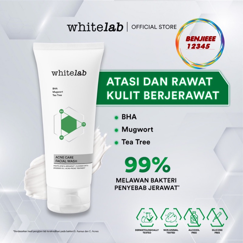 Whitelab Acne Care Facial Wash Sabun cuci muka untuk kulit jerawat acne face wash WHITELAB white lab
