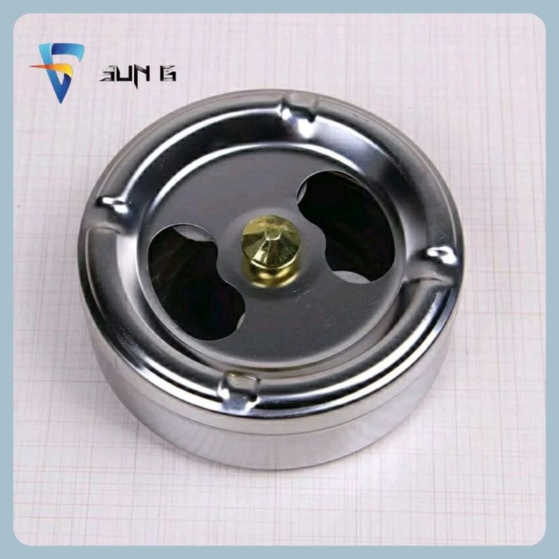 Asbak Buka Putar Tutup Stainless stell
