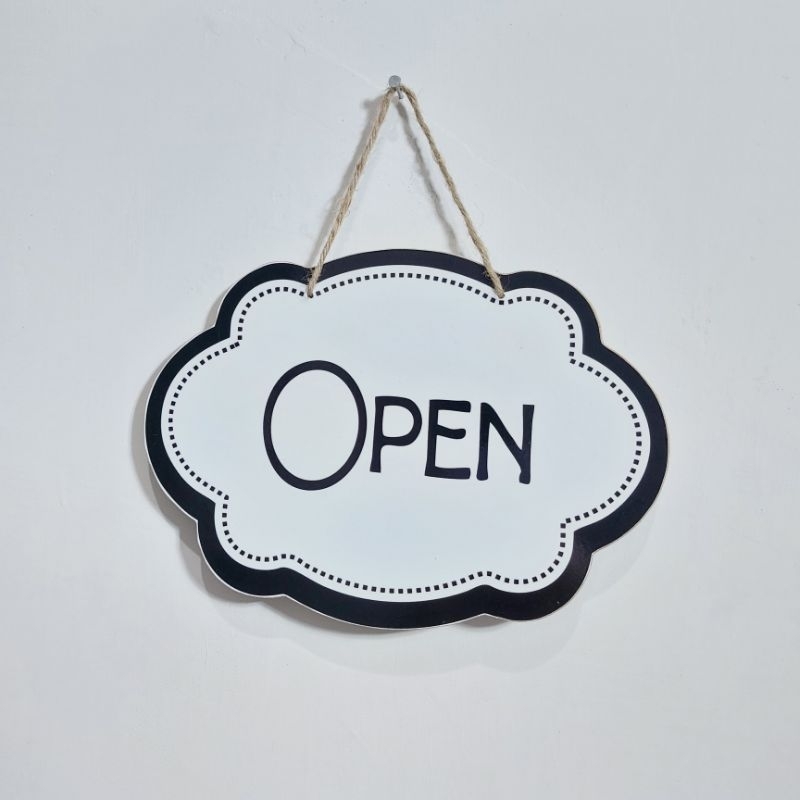 Dekorasi Gantung Tulisan Open Close