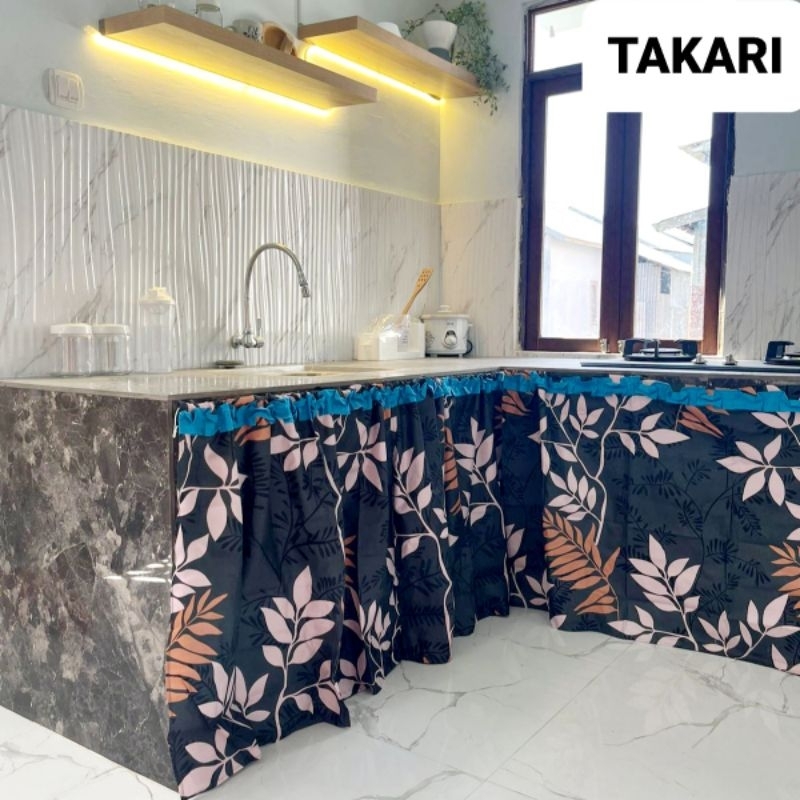 BISA COD GORDEN KOLONG DAPUR MURAH KORDEN GORDYN WARNA HITAM HORDENG HORDEN MINIMALIS TIRAI MEJA MUR