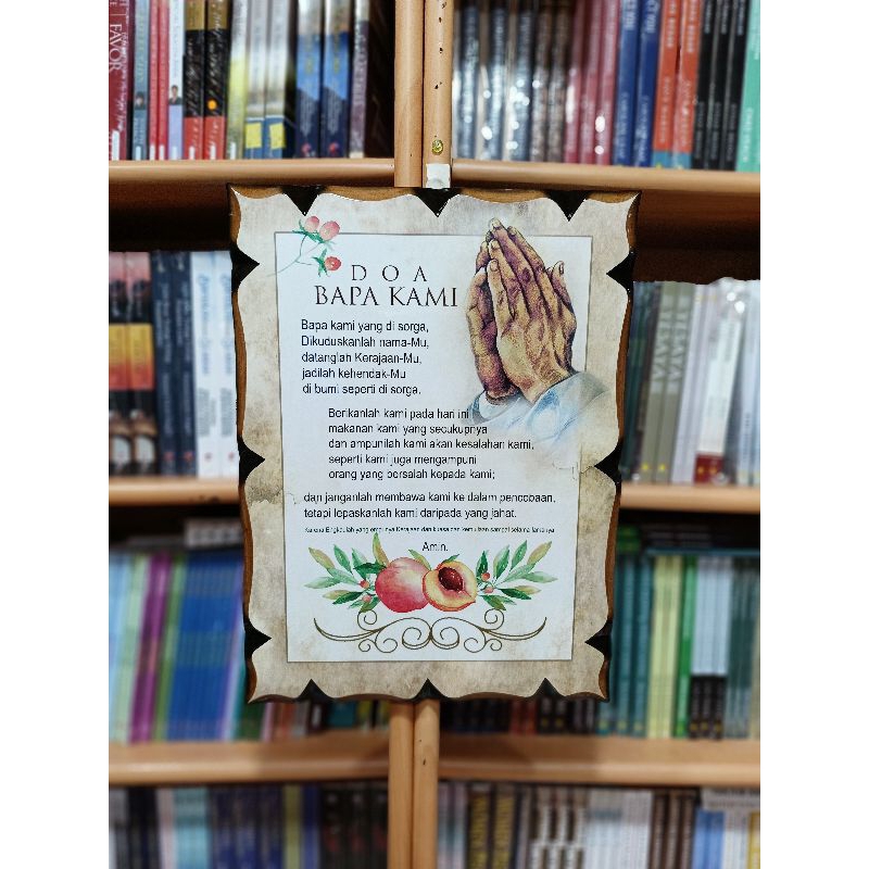 Hiasan Dingding doa bapa kami bahasa Indonesia dan bahasa Batak toba