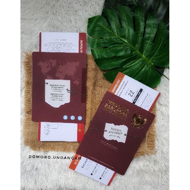 (pasport)undangan pernikahan murah,bentuk pasport,unik,kekinian