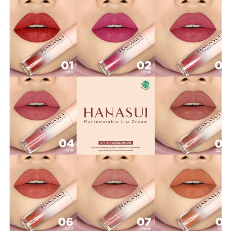 ( TERLARIS TERMURAH ) Hanasui Mattedorable Lip Cream ORIGINAL - LIPSTIK HANASUI MATTE