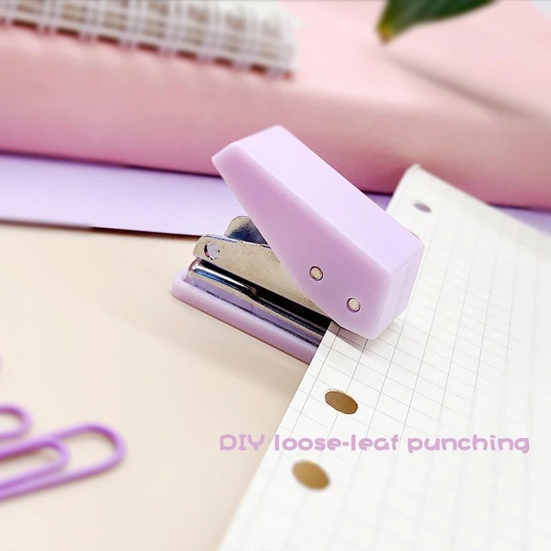 

KIANDAA 1pc Single hole paper punch MINI portable / pelubang kertas satu lubang paper puncher portabel pembolong kertas diy binder scrapbook cute stationery makassar