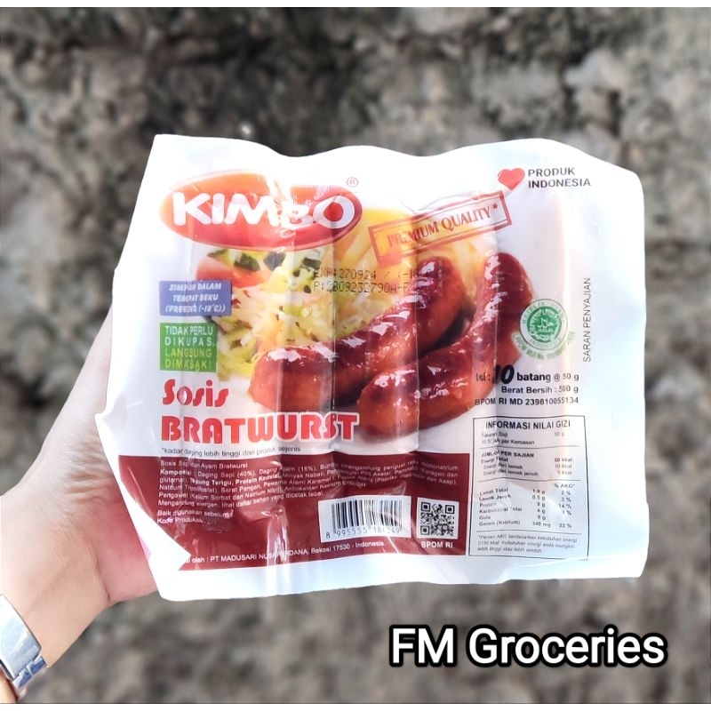 

Sosis kimbo bratwurst 500gr isi 10 pcs