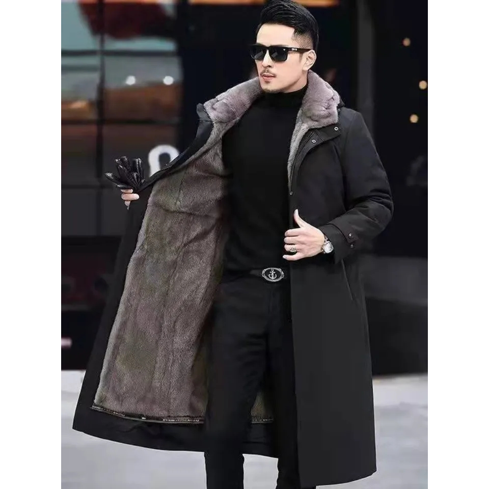 Jaket Jubah Bulu Tebal Musim Dingin Pria Wanita Style Korean