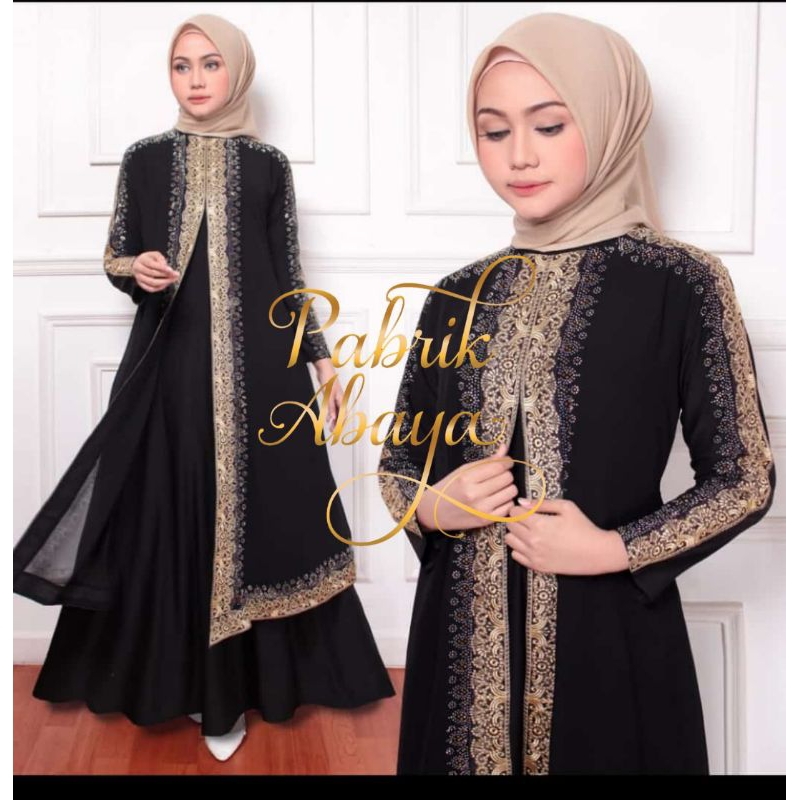 GAMIS ABAYA TURKEY #5081 BORDIR PAYET BY PABRIK ABAYA