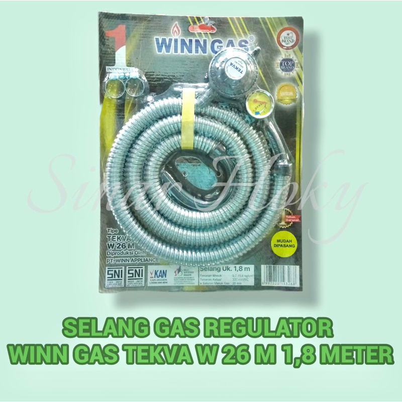 Selang Gas + Kepala Regulator Winn Gas Tekva W 26 M W-26M W 26M