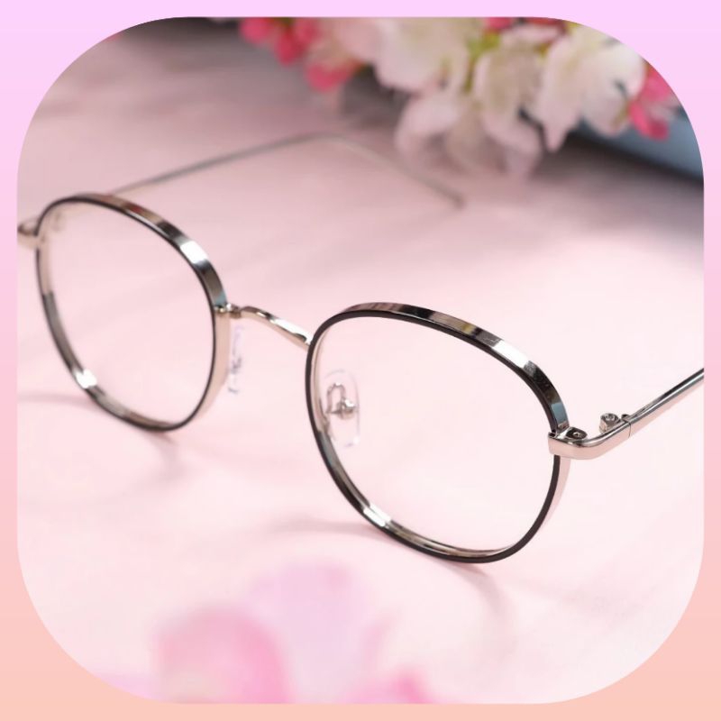 Frame kacamata Bulat /  Frame kacamata wanita | kacamata Normal anti radiasi | kacamata minus/Clynde