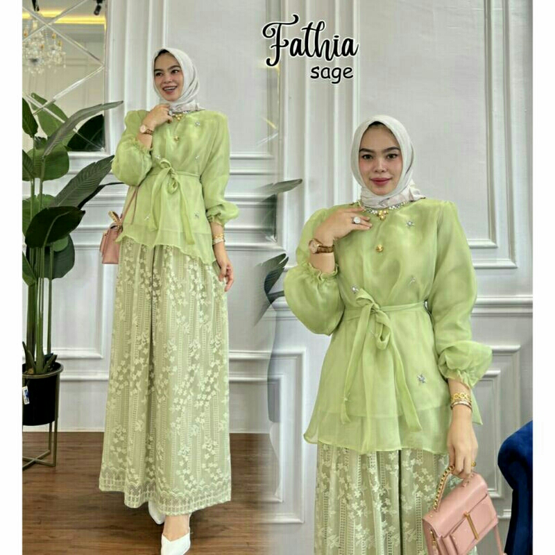 GAMIS PESTA VELVET ORGANZA FATHIA DRESS KONDANGAN CANTIK