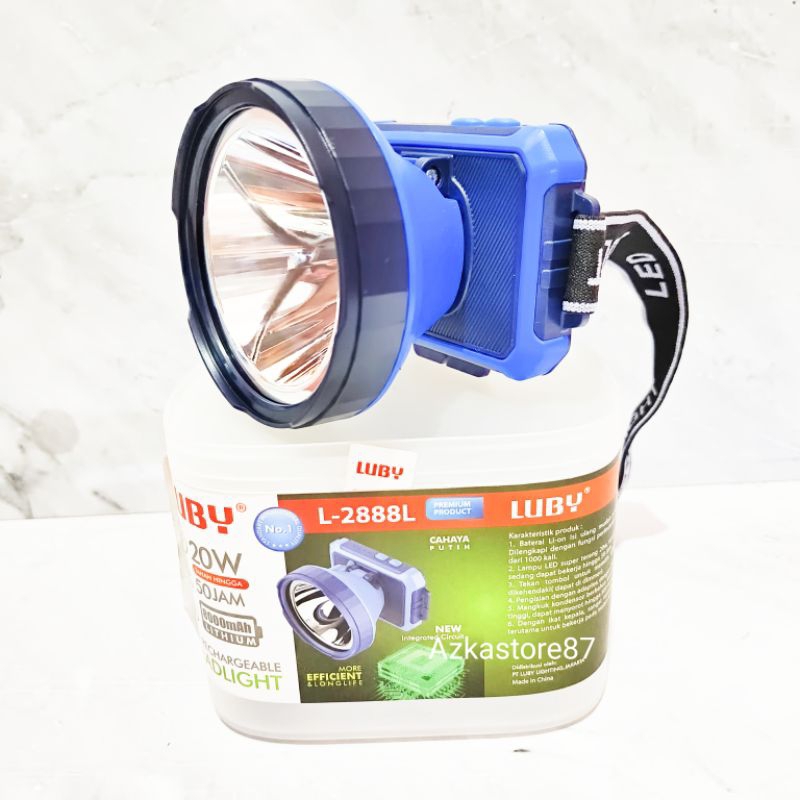 senter kepala luby 2888L 20watt senter LED cahaya super terang