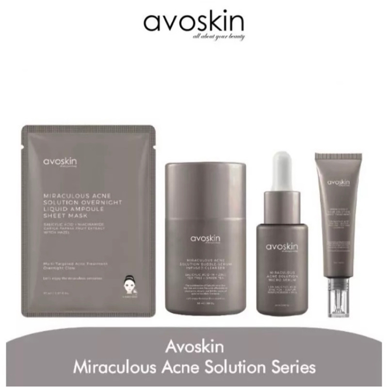 AVOSKIN Miraculous Acne Solution Series / Avoskin acne treatment / Paket wajah berjerawat
