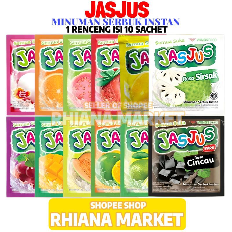 

Minuman Serbuk Instan Jasjus 1 Renceng Isi 10 Sachet