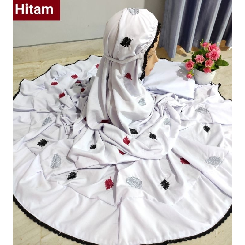 Mukena Kudus Dewasa Model Potongan (Atas Bawah) Motif Seribu Bunga Bahan Adem