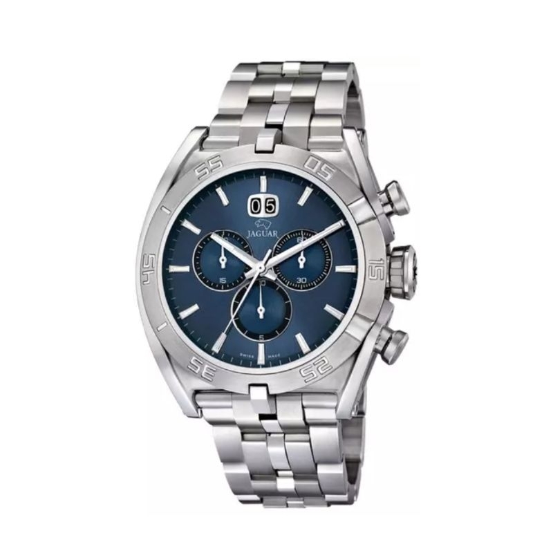 Jaguar J654/5 Chronograph Special Edition - Jam Tangan Pria - Silver Biru - Original - Garansi Resmi