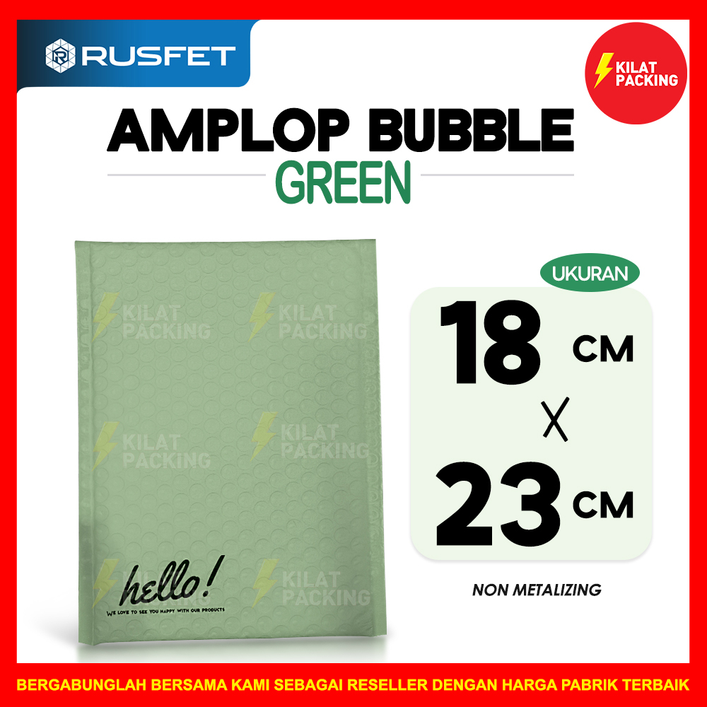

Amplop Bubble Mailer Rusfet Green 18x23 Amplop Bubble Packing Online