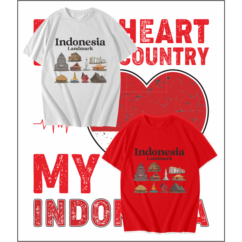 Kaos Oleh Oleh Souvenir Indonesia Jakarta, dewasa dan anak, bisa pilih warna baju
