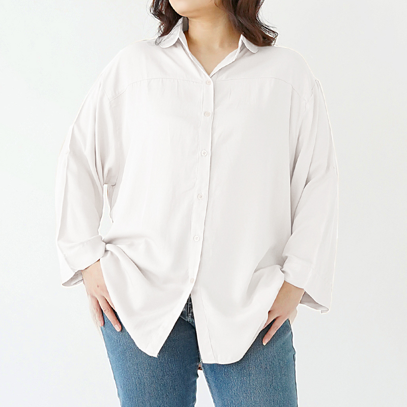 Saucy - Kemeja big size wanita polos jumbo LD 130