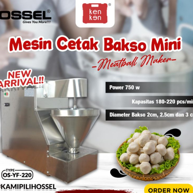 OSSEL Mini Meatball Maker Mesin Cetak Bakso 220 Butir Pencetak Bakso Mini OSSEL