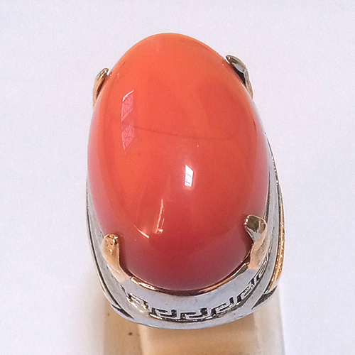 cincin batu akik marjan merah jumbo batu asli