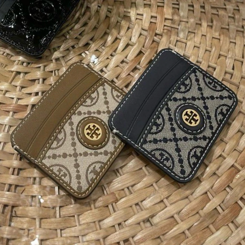 ToryBurPROMO Monogram TB jacquard Card Wallet Card Holder TB