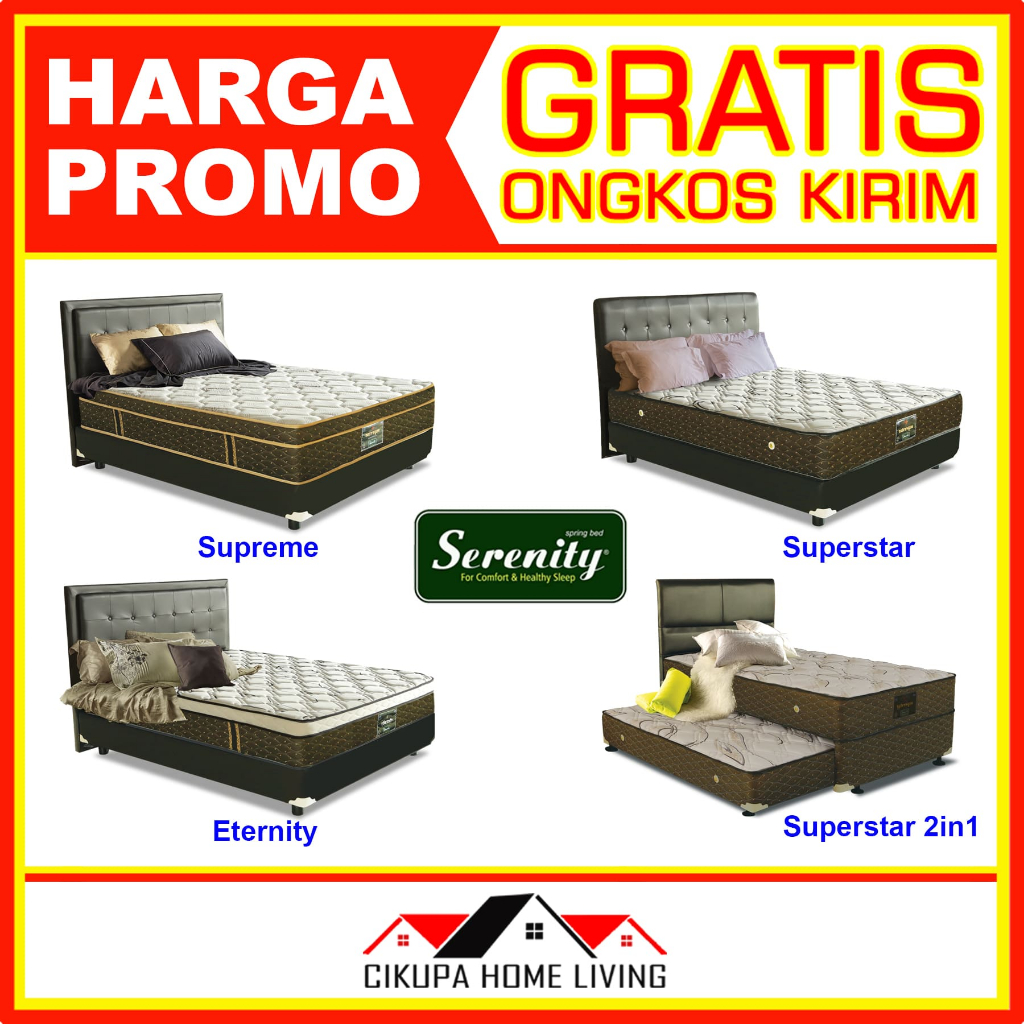 MATRAS KASUR SPRINGBED ELITE SERENITY ORIGINAL 90 100 120 140 160 180 200 || KASUR SERENITY SUPREME,