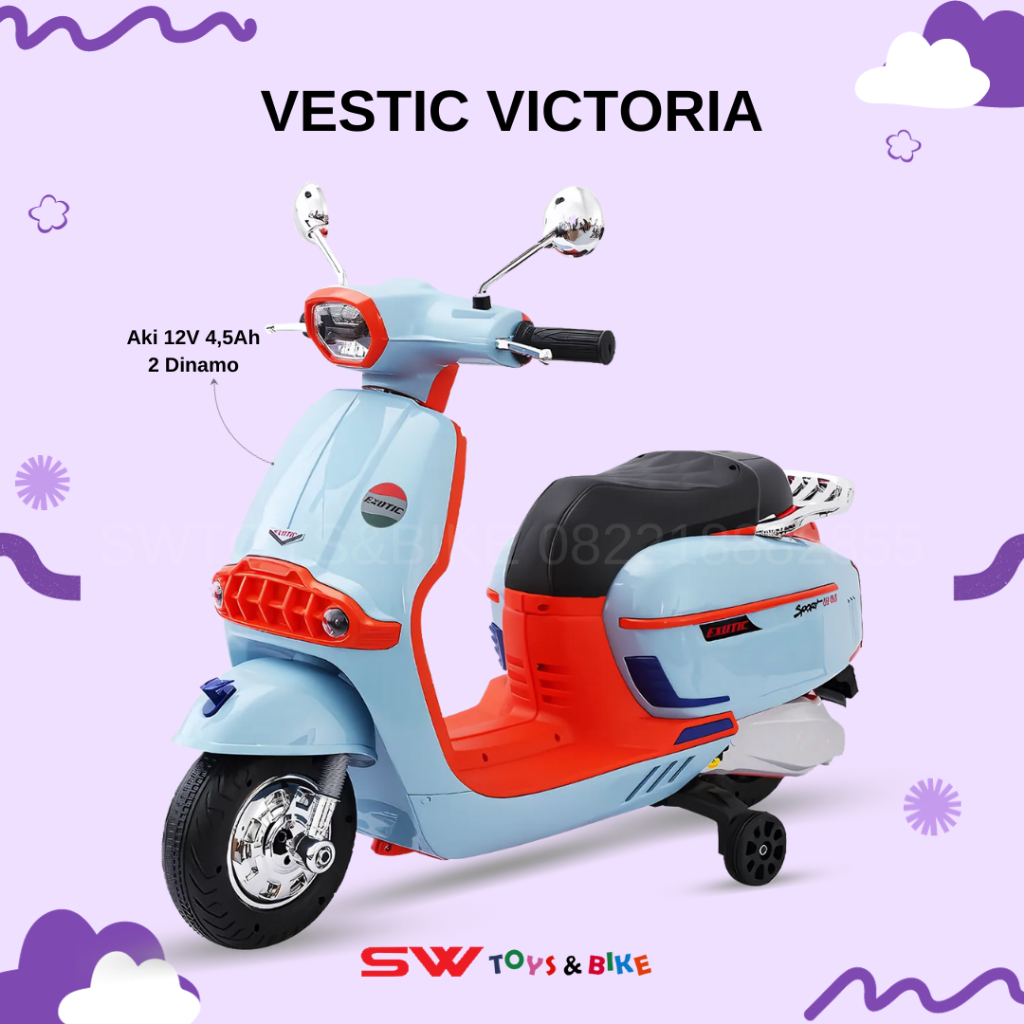 MAINAN ANAK MOTOR AKI VESTIC VICTORIA EMT LOVA