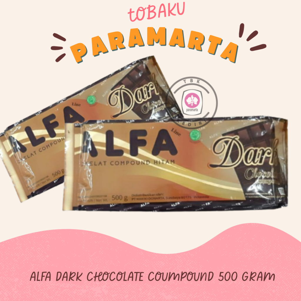 

CHOCOLATE COMPOUND ALFA DARK COKLAT 500 GRAM / COKLAT COMPOUND DARK COKLAT