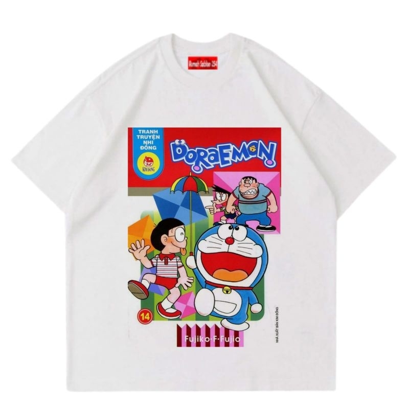 KAOS DORAEMON COTTON COMBED 30S PREMIUM UKURAN S-XXL / ATASAN / BAJU / BLUS / T-SHIRT / TUMBLR TEE /