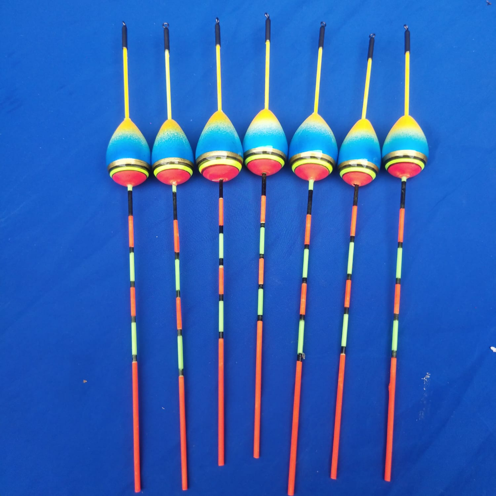 3PCS Pelampung kumbul kimpul pancing klem fiber model bawang kucai bahan kayu panjang 14 cm