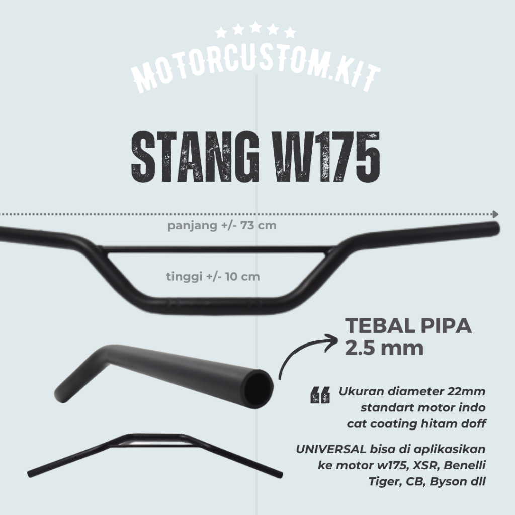 Motorcustomkit - Stang Tracker Palang Model Trail | Stang Motor Custom Classic | Stang W175 | Stang 