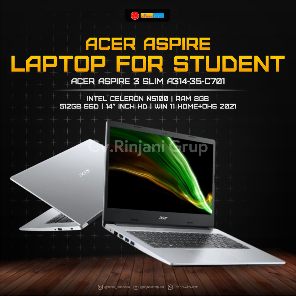 Laptop Acer Aspire 3 Slim A314-35-C701 Intel Celeron N5100 RAM8/512SSD