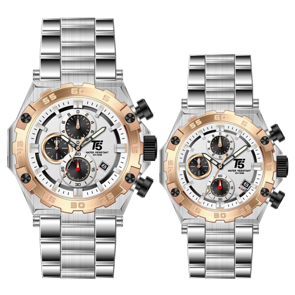 [SALE] TimelessCorp - Jam Tangan Couple Pria Wanita Cowok Cewek T5 H 3847G/L New Couple Series Stain
