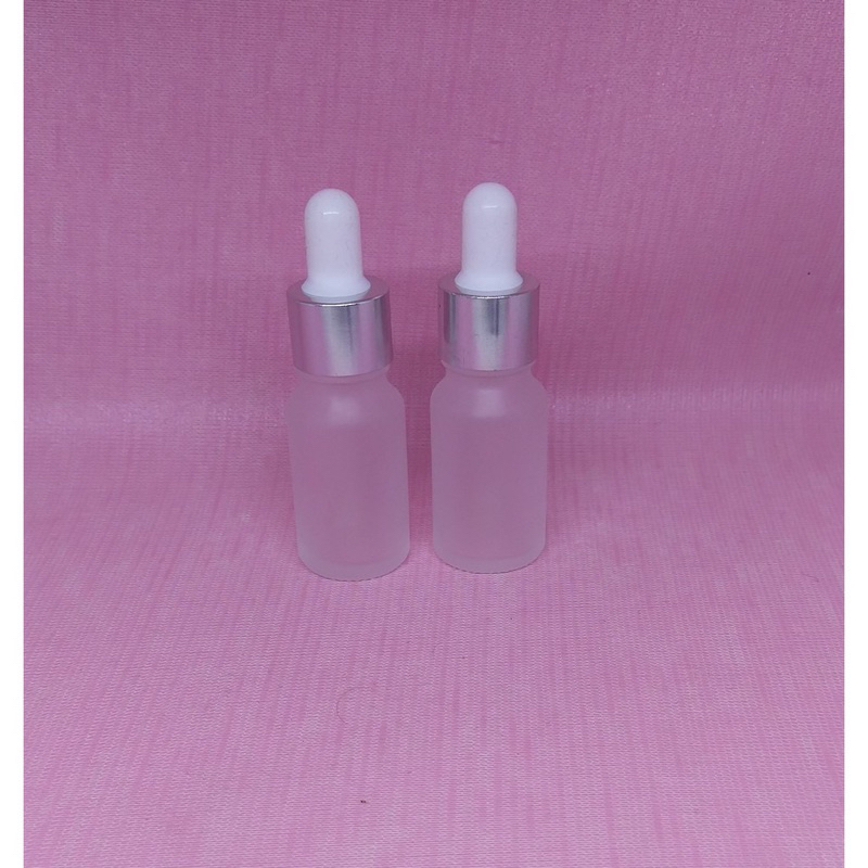 BOTOL KACA PIPET SERUM  10ML FROSTED + Pipet Ring Silver