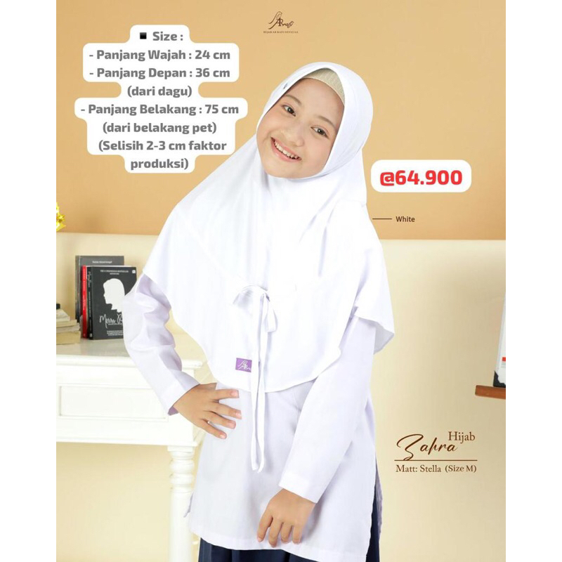 ZAHRA HIJAB PUTIH ANAK ARRAFI
