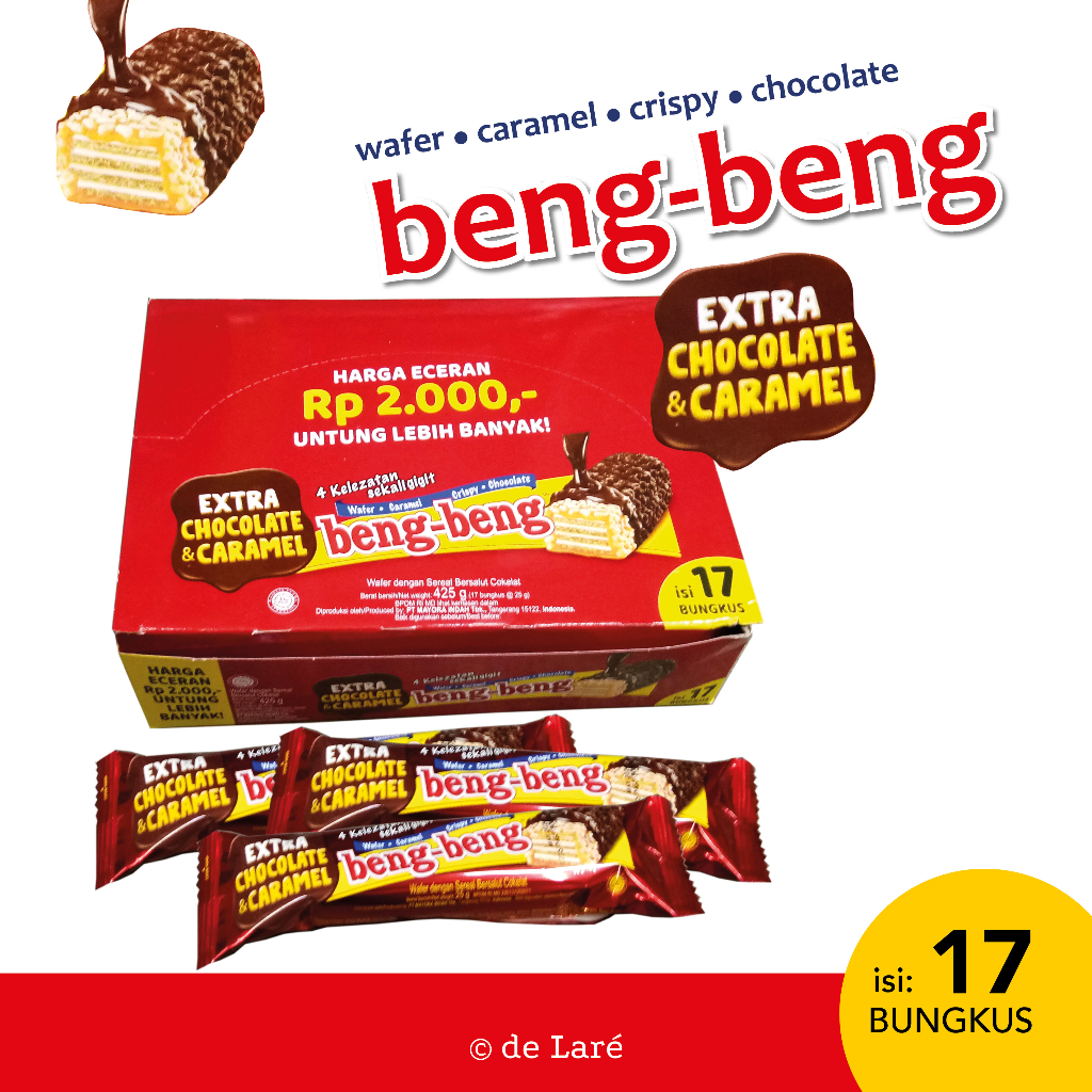 

Beng-Beng Wafer Caramel Crispy Real Chocolate I 17 bungkus I @ 25 gram