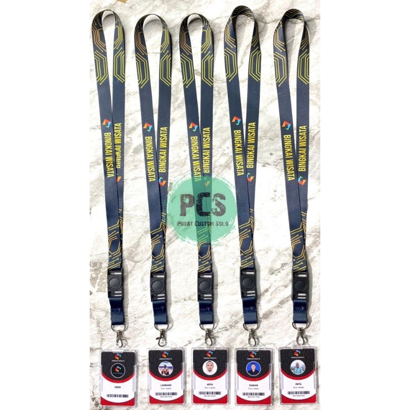 

LANYARD CUSTOM BISA SATUAN GANTUNGAN TALI ID CARD PRINT FULL COLOR 2 SISI BAHAN TISSUE KOMUNITAS FANSCLUB ANIME
