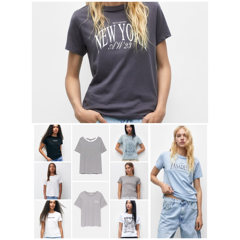 Ready Jastip Jasa titip beli Print Tshirt Pull&bear Pullnbear PnB P&B Pull and bear Original Sale Di