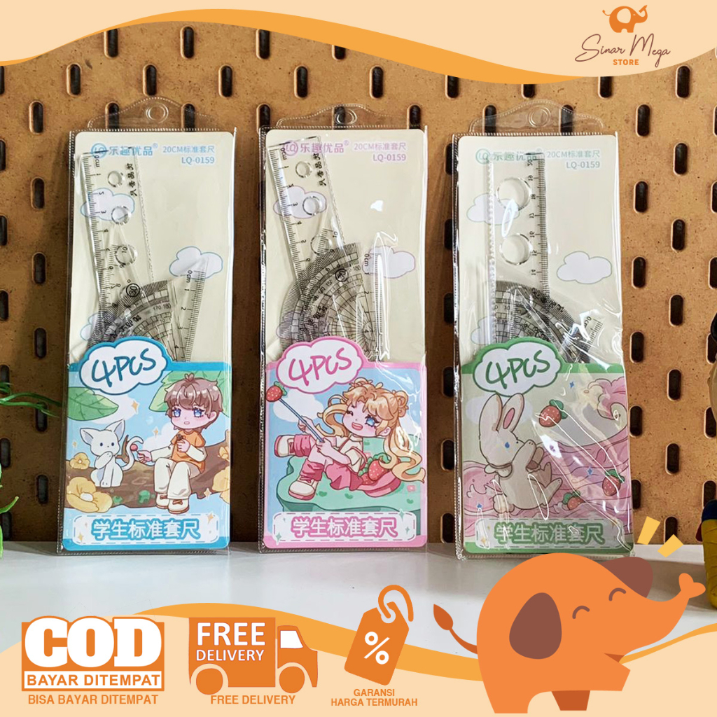 

Fancy Penggaris Set 20cm LQ-0159 / Alat Ukur Set / Student Math Set / Penggaris Busur Set